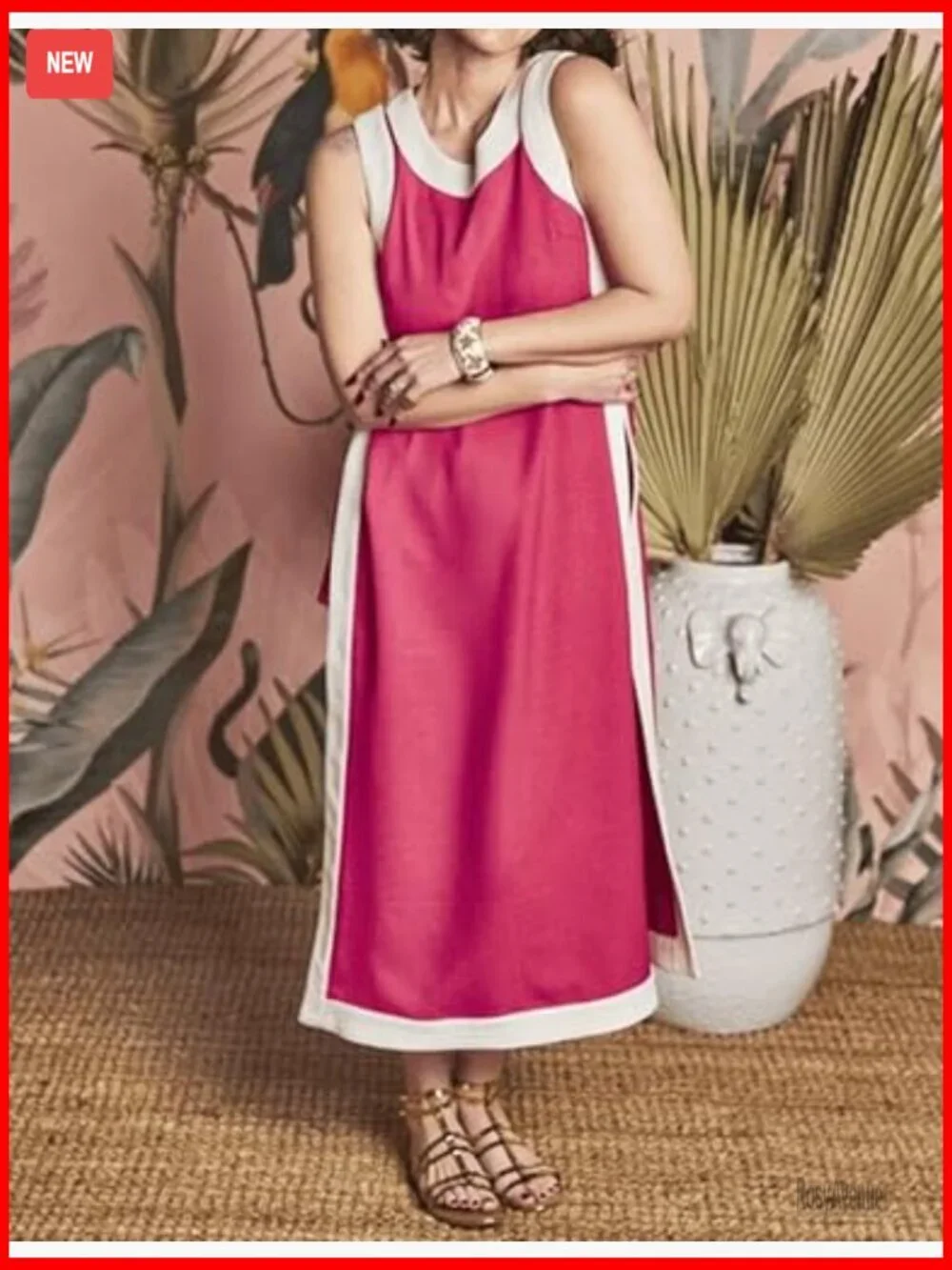 Sleeveless Maxi Dress & Shorts Set, Boho Color Block, Pockets, Lightweight